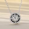 Top Quality S925 Silver Women Necklace Sparkling Double Halo Collier Necklace Birthday Wedding Gift Girl Lady Jewelry