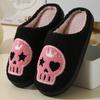 Women's Cotton Winter Slippers with Print, Warm Indoor House Shoes for Halloween