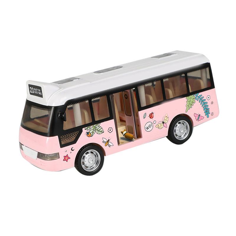 Детский городской автобус-игрушка со звуком и светом   Игрушечная модель автомобиля с открывающейся дверью