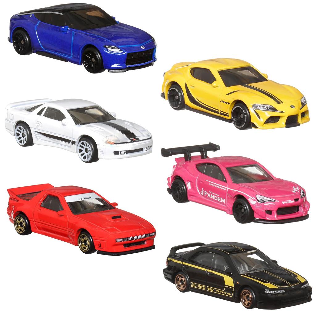 Hot Wheels Streets of Japan Multi Pack 6 Vehicles Vehicle Toy Mini Car 3 Years Old and Up Multi HRX54
