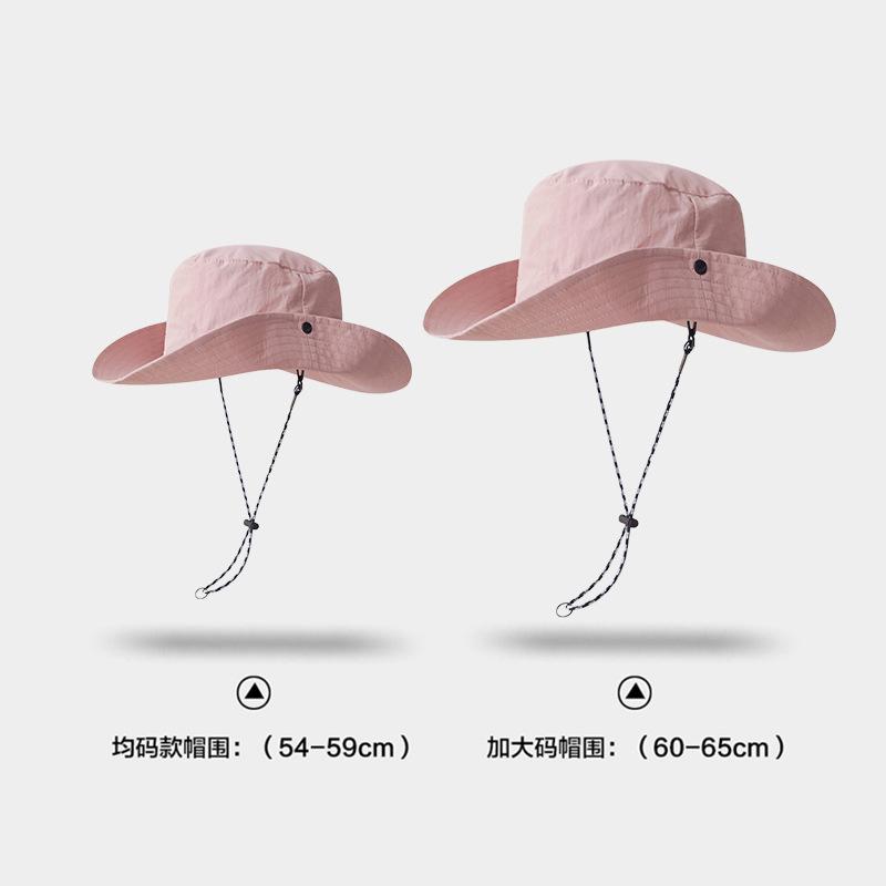 

Big head circumference hat men and women can store sunshade sunscreen quick-drying outdoor waterproof climbing bucket hat M（56-58cm） рожевий