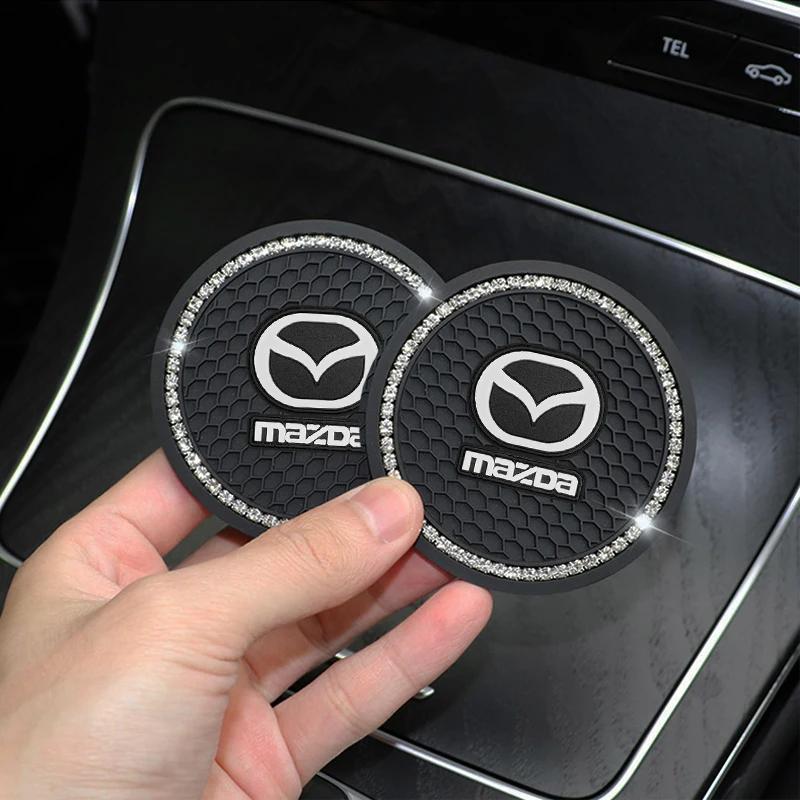 2Pcs Car Diamond Rhinestone Rubber Mat For Mazda Cx5 Cx7 Cx8 Cx9 Cx4 2 6 Demio 3 2020 Cx3 Gh Axela Atezma6 Auto Accessories h1