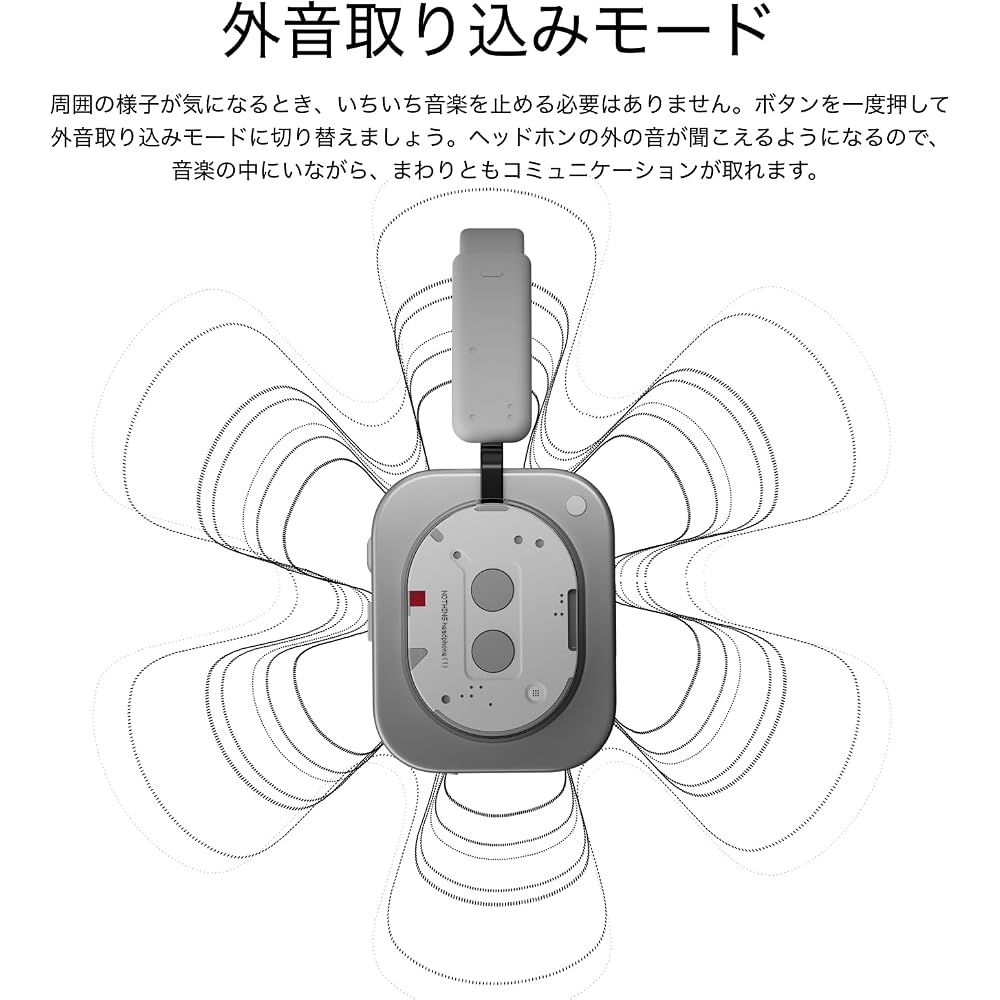 Nothing Wireless Headphones (1): [VGP 2026 Gold Award] / Hybrid Active Noise Cancellation / Over-Ear / Bluetooth / Up to 80 Hours Playback / KEF Tunin