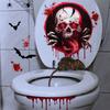 Spooky Halloween Decorations Set Self-Adhesive Skull Bat Wall Stickers for Bathroom Waterproof and Removable Toilet Seat Lid