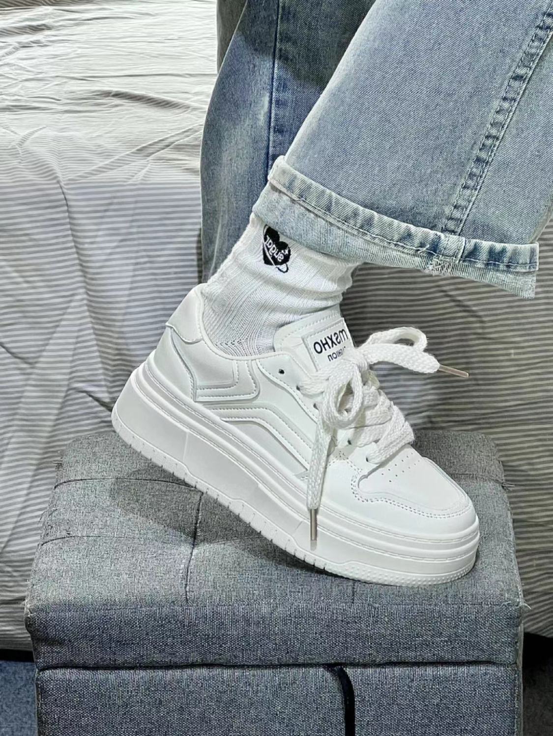 

МОДНАЯ ОБУВЬ, мужские дышащие спортивные кроссовки, спортивные кроссовки для бега, уличные женские теннисные кроссовки для тренажерного зала 35 белый