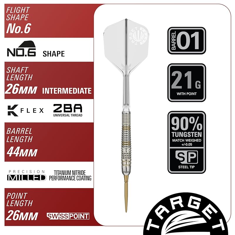 TARGET PRIME SERIES RAPTOR GEN-5 90% 21G SP STEEL TIP DARTS 2024 (Prime Series Raptor G5 Steel)