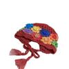 New Autumn and Winter Colorful Hand Crocheted Literary Knitted Hat for Women Ethnic Style Sweet and Versatile Double Layer Cotton Toe Cap