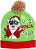 Colorful Dazzling LED Christmas Hat Holiday Pompom Ball Knitted Winter Beanie for Adults and Children Festive Party Hat