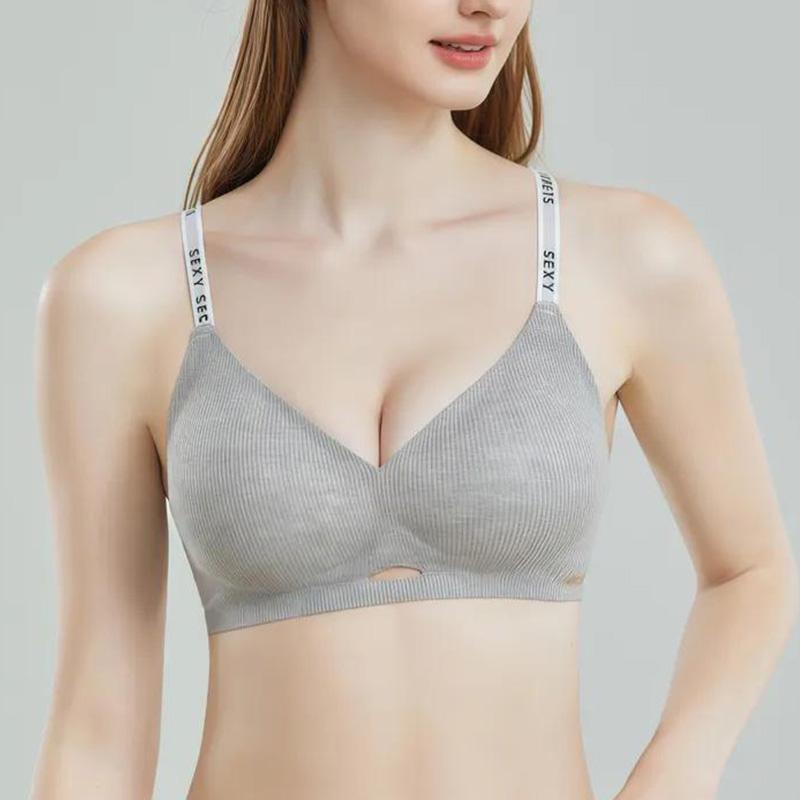 Women's Sexy Push Up Bralette Seamless Wireless Sleep Bras Soft Padded Letter Print Bra Underwear Comfortable Lingerie