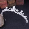 New Korean style children's hair accessories tiara crown string crystal beads flower pearl bridal handmade small crown