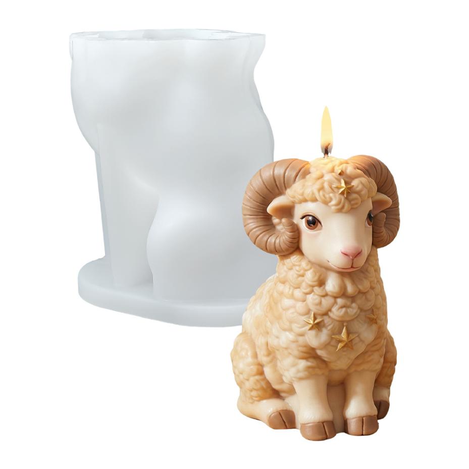 1 Stück Schaf-Silikonform - Kreative Realistische Lamm-Kerzen- & Gips-Harz-Gießform für DIY-Wohnkultur & Ornamente