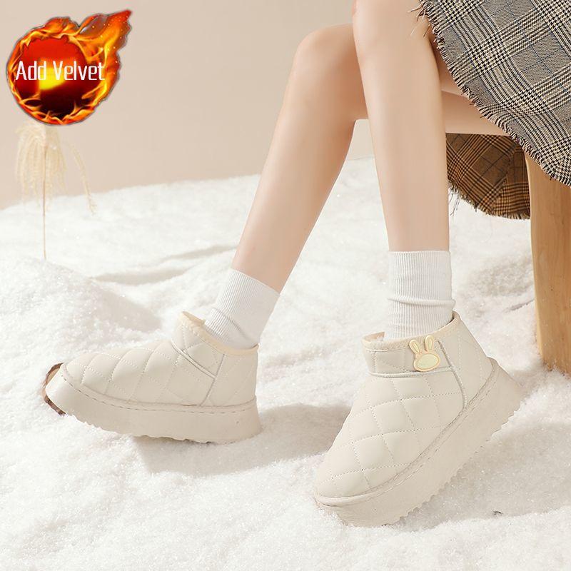 

Модная корейская обувь в простом стиле для зимы, женская, белая, пушистая, тренд 2025, дизайнерская, роскошная, модная, водонепроницаемая, нескользящая, зимние сапоги для женщин 40