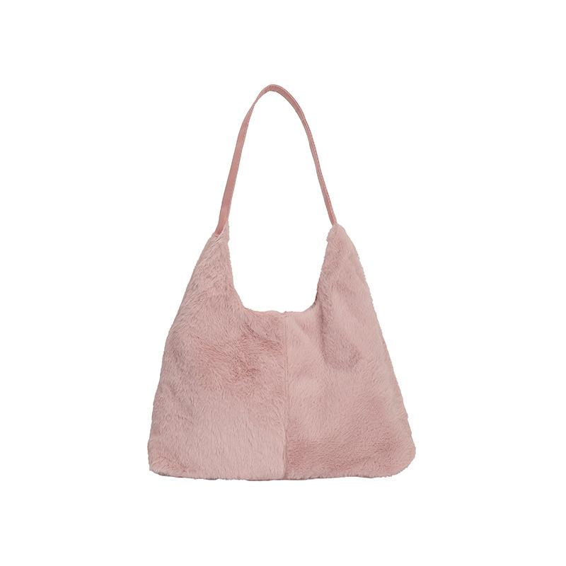 Retro plush large-capacity new autumn and winter fashionable commuter shoulder bag minimalist style fashion
