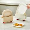 Anti-drop Trash Tray Square Shape Garbage Plate Meal Plate Snack Plate  Camping