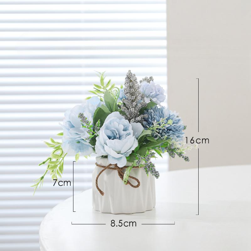 Simulated Embroidered Ball Artificial Flower Potted Plant Decoration Restaurant Tabletop Home Floral Atmosphere Decoration