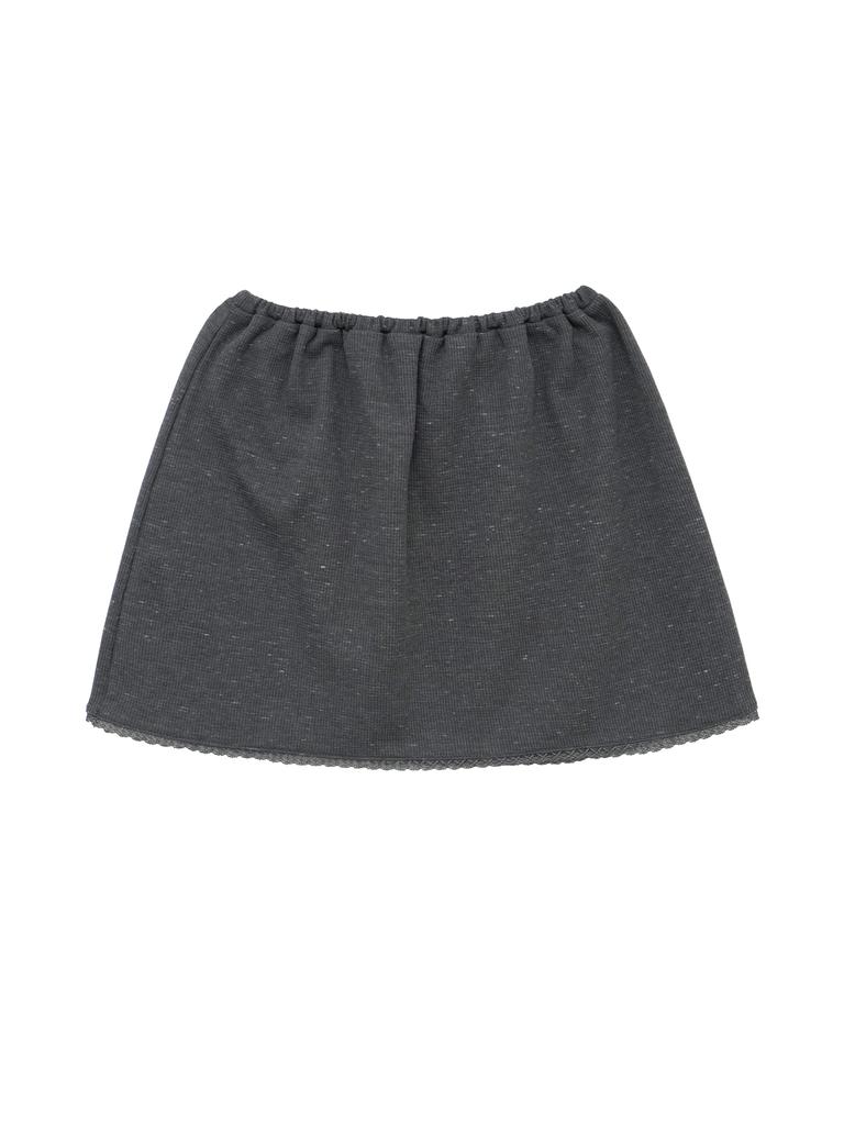 Hety Waffle Rose Cotton Skirt (Charcoal)