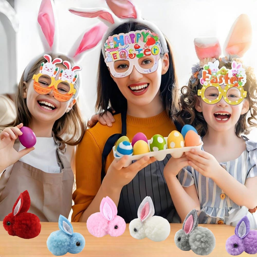 24-120 Piezas Mini Conejitos de Peluche de Pascua Animales Conejito de Peluche Miniatura Suave Pequeños Conejitos de Peluche de Pascua Para Rellenar Cestas de Pascua