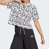 (WMNS) Adidas Allover Graphic Boyfriend Tee 'White Black' Women's IC5710