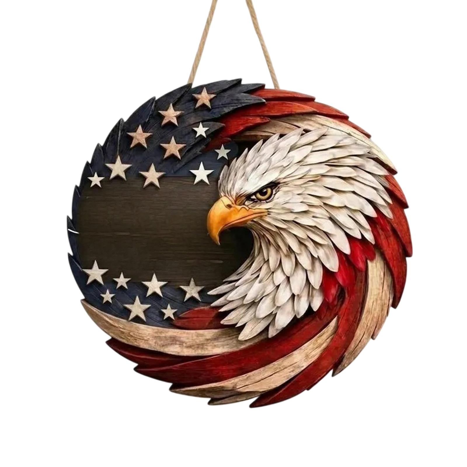 

2D Independence Day Wooden Door And Window Wall Plaque Hanging Holiday Atmosphere Scene Decoration one size