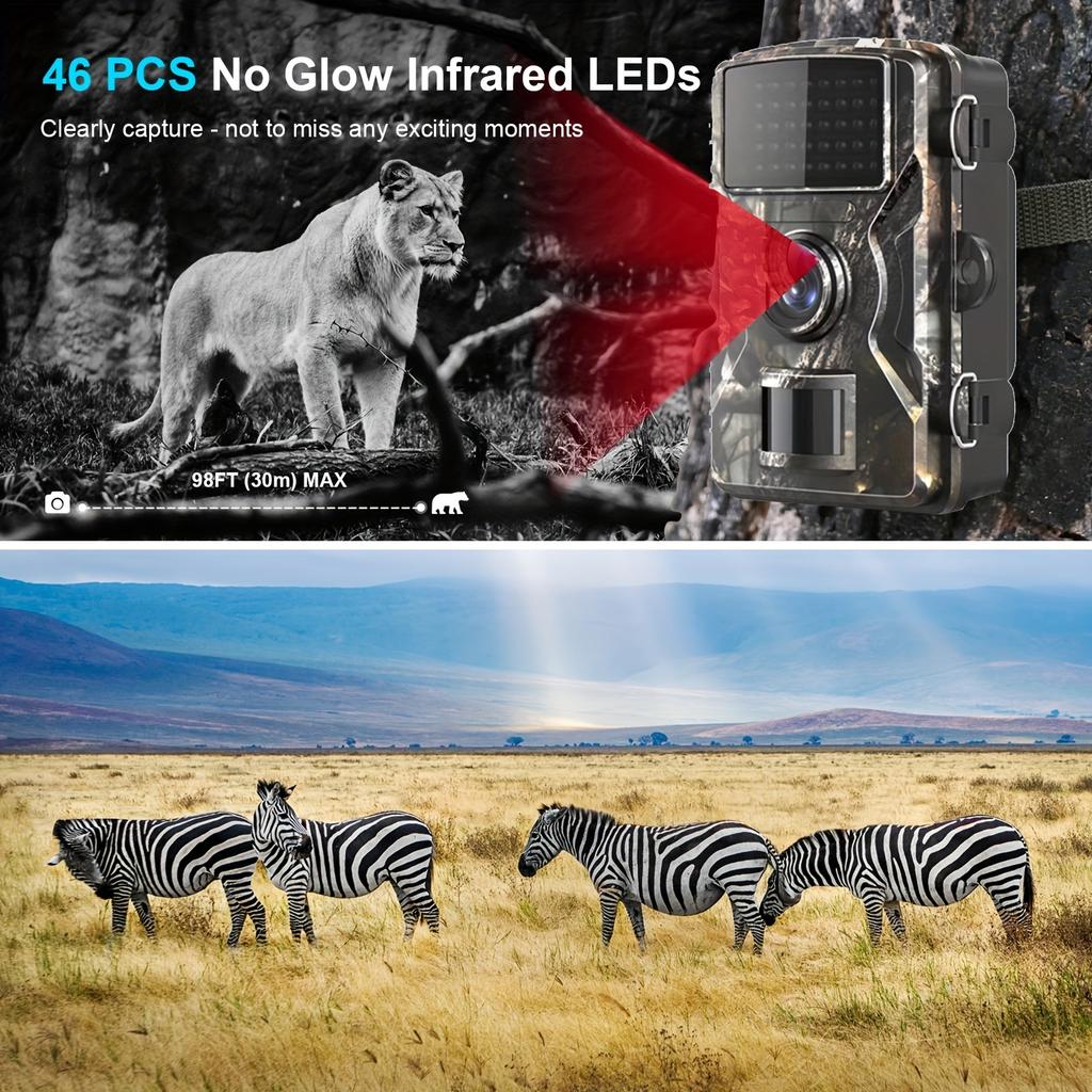 Jagdkamera, 16 MP, 1080 P, 940 nm, Infrarot-Nachtsicht, Bewegungsauslöser, Sicherheitskamera für den Außenbereich, Wildtier-Fotofallen