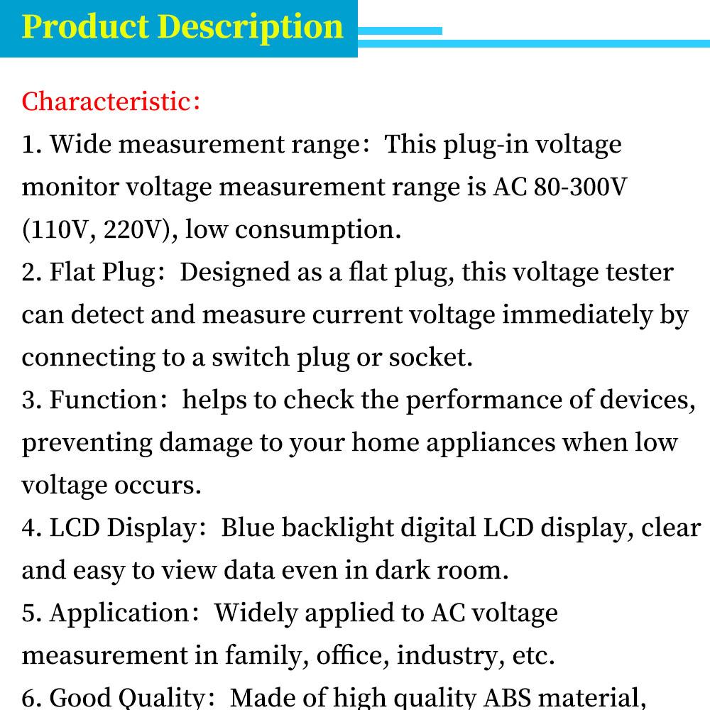 1/5/10PCS Digital Voltmeter EU USA Style Plug Real Time Monitoring of Voltage LCD Display Voltmeter AC100-300V Range DM55-1