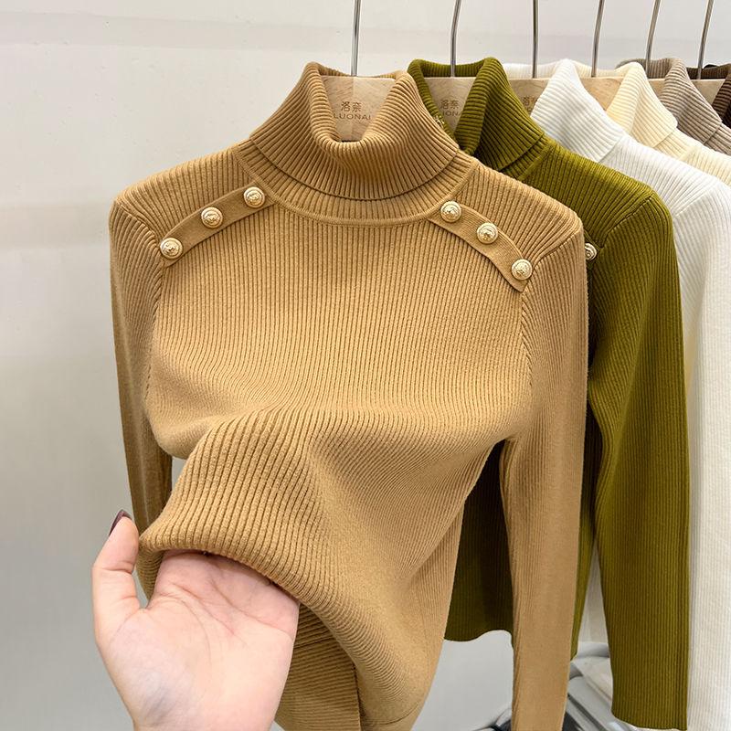 Autumn and Winter Cashmere Sweater Women's Turtleneck Long Sleeved Knit Pullover Slim Cashmere Sweater