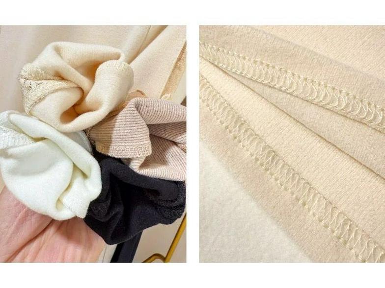 Damen Hochhals Spitzen-Patchwork Lagen-Langarm-T-Shirt für den frühen Herbst