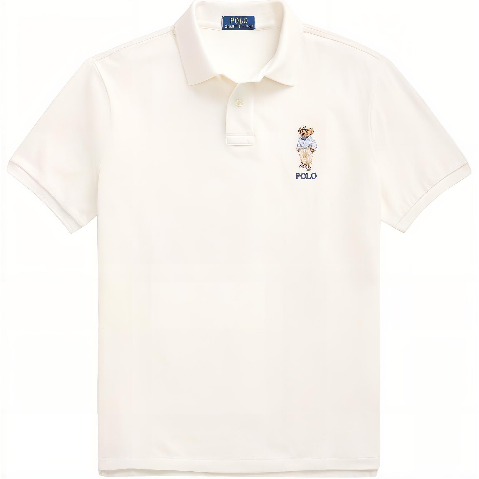 

Polo Ralph Lauren SS24 Пуловер с вышивкой в виде мультяшной буквы, с короткими рукавами, мужские топы, белая 710853312-026 XL