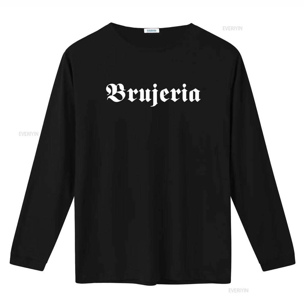 BRUJERIA T-SHIRT Nuova Grafia Gotica Disponibile in Tutte le Taglie S M L XL XXL Colori Nero Bianco vintage Lavato Casual streetwear