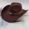 Western Cowboy Style Tibetan Fashion Top Hat Autumn/Winter New Collection Deer Skin Velvet Large Edge Riding Hat