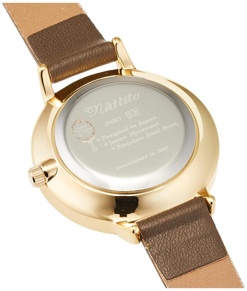 [Fieldwork] Watch Analog Simple Gold Leather Strap JN001-5 Women's Brown