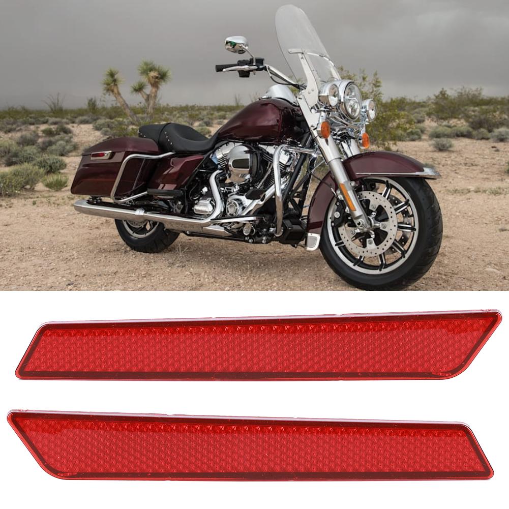 Pair of Saddlebag Reflector   Cover   Warning Large Size Fit for   FLT FLHT 2014-2017