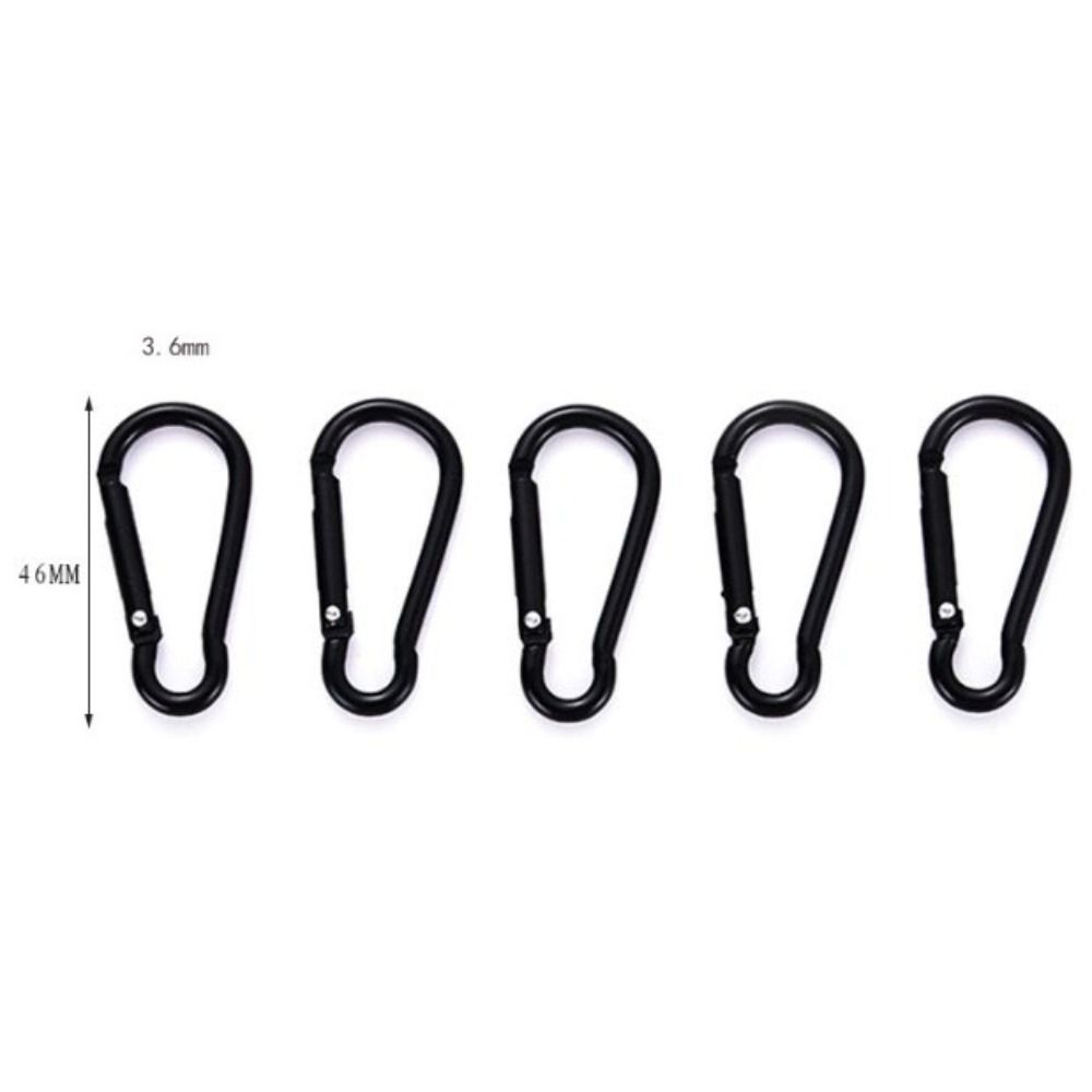 5pcs 3.6*46mm Spring Snap Clip Aluminium Alloy Water Bottle Hooks Climbing Keychain  Outdoor Tool