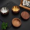 Simple Wood Wooden Ashtray Stainless Steel Liner With Lid Windproof Ashtray Ashtray With Lid Desk Accessories