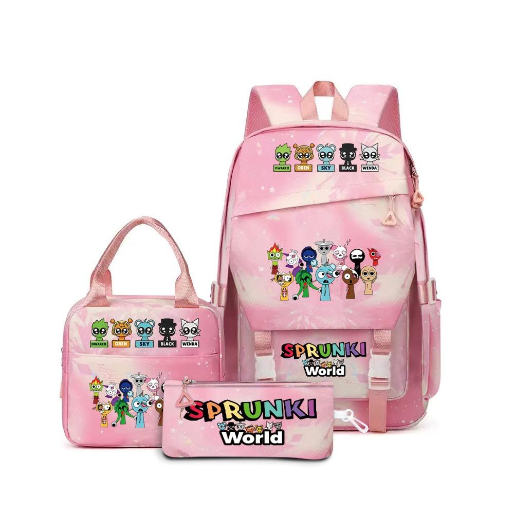 Sprunki Music Rhythm Box School Bag Game Backpack Junior High School Student Leisure Bag Travel Bag D
