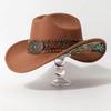 Wide Brim Western Cowboy Hat Turquoise Decor Western Cowgirl Hat  Stage Performance