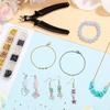European & American Bead DIY Set: Multicolor Earrings, Necklace, Bracelet Kit with Crimp Tubes & Pliers