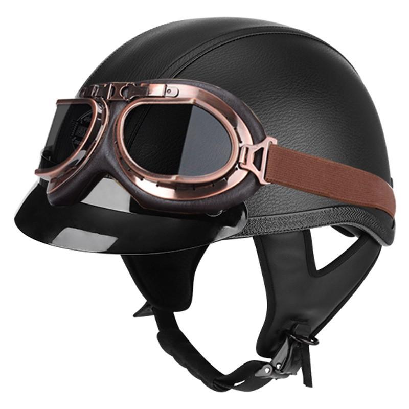 3C Certified Retro Half Helmet Scooter Motorcycle Riders Unisex All Season ABS Safety With Visor Options