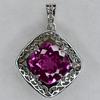 CERTIFIED 35 Ct 925 Sterling Silver Pink Tourmaline Natural Pendant Gemstone AI-07-NS