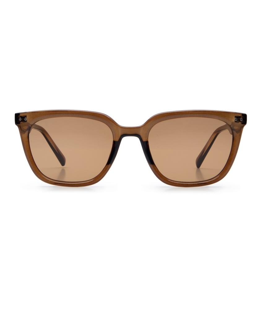 Ssiellonda D102 Uv Protection Square Horn-Rimmed Sunglasses Brown