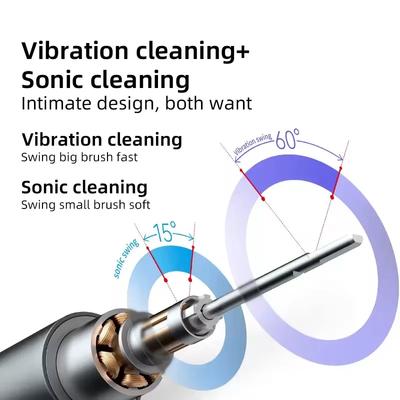 Electric Toothbrush Sonic Cleaning Dental Care Rechargeable Electric Toothbrush with 6 Standard Brush Heads