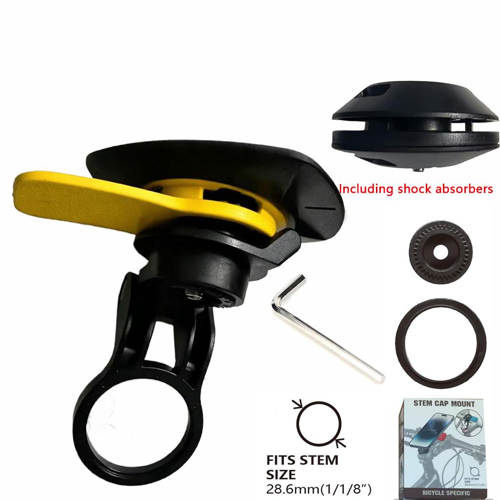 Bike Stem Cap Phone Mount 28.6mm Bicycle Stem Top Cap Cell Phone Holder Cycling GPS Bracket For MTB Road Bike Navigation Stand