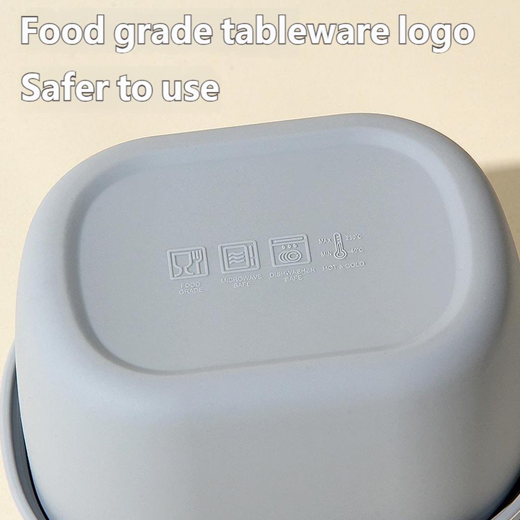 Portable Silicone Bentos Box Microwave Safe Easy To Carry Leak Proof For Commuting Student And Office Worker