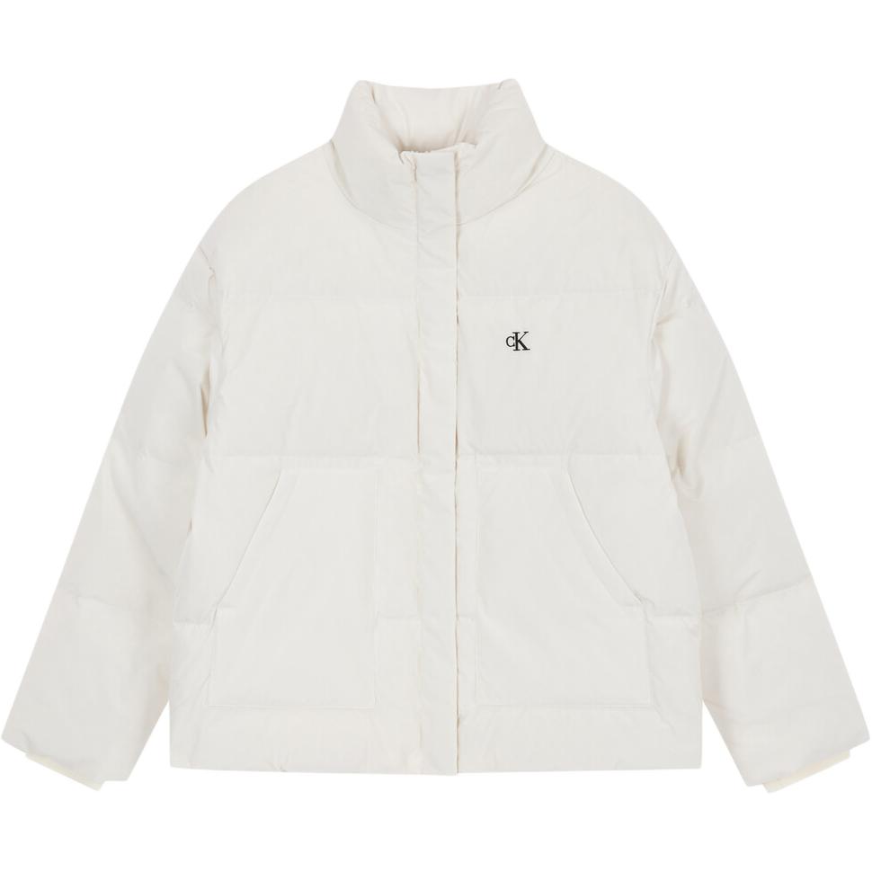 

Calvin Klein Минималистичная Удобная Универсальная Повседневная Куртка-пуховик с коротким воротником-стойкой в корейском стиле Женская куртка Белая J224676YBI XS