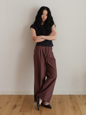HUNCH Tuck Detail Semi-Wide Pants (2Colors)