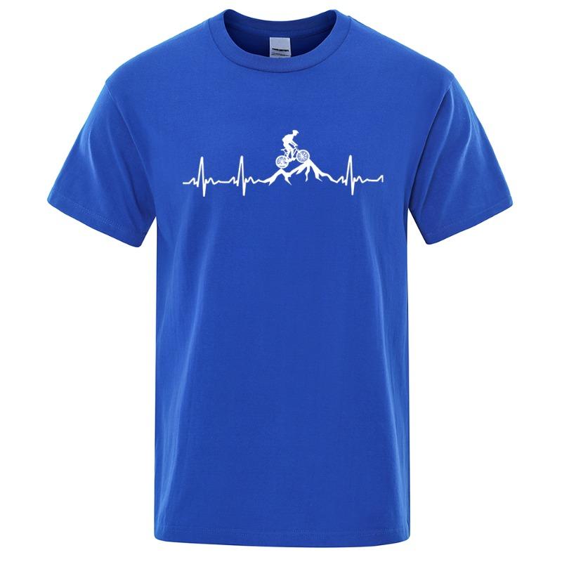 

Mountain Bike Heartbeat Funny Mtb Dirt Bike Men Tshirt Hip Hop Casual Tops Summer Street T Shirt Oversized Cotton Short Sleev... 5XL різнокольоровий