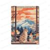 Adorabili gatti guardano il paesaggio, stampe artistiche su tela, quadri del viaggio a Firenze, montagna Fuji, Parigi, Grecia, poster
