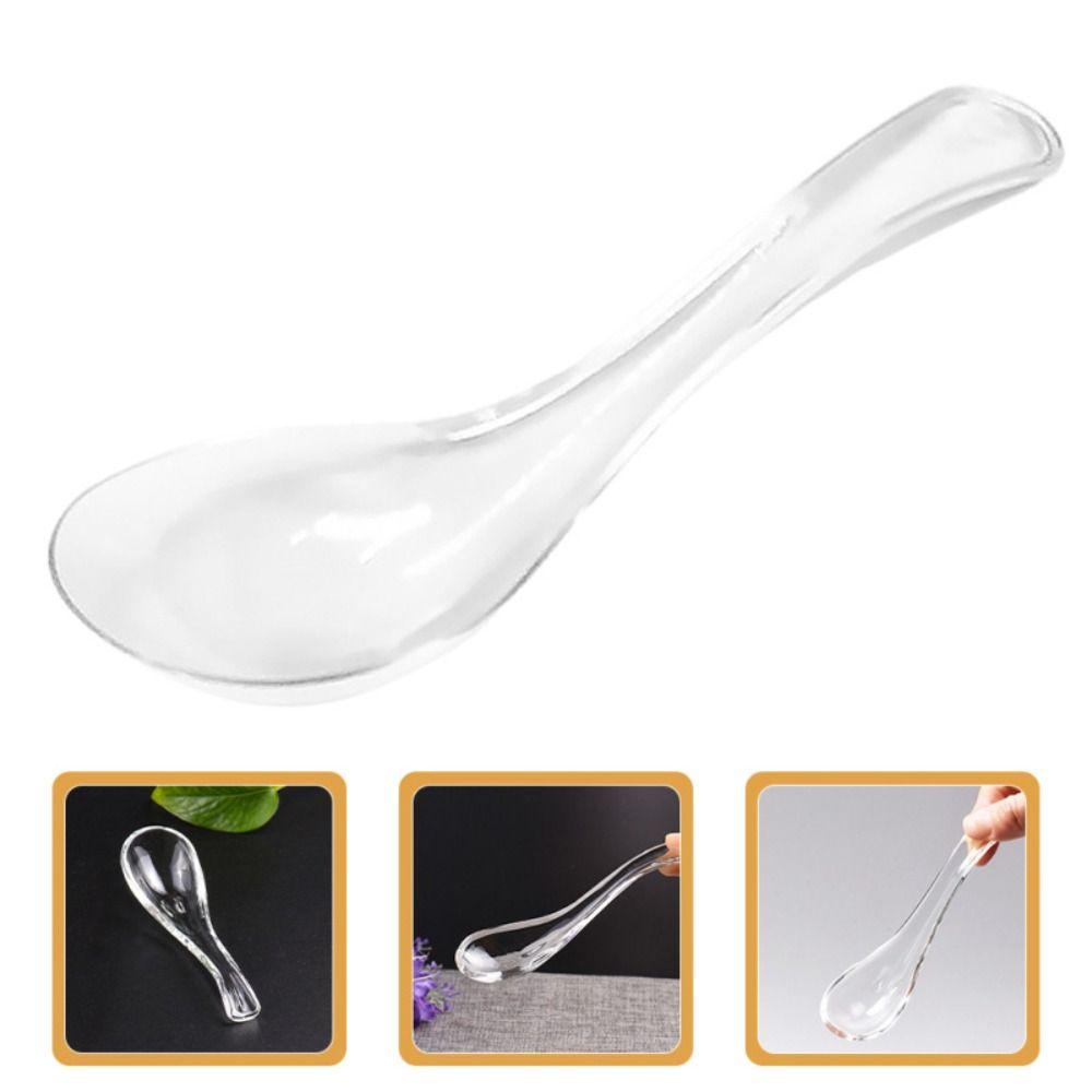 Transparent Crystal Glass Spoon Elegant Dessert Teaspoons Kitchen Accessories Serving Spoons Bar