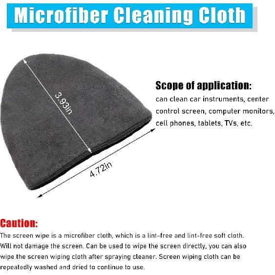 Car Screen Cleaner, 4.72×3.93" Triangle Microfiber Auto Screen Cleaning Pad, Foldable Touch Screen Cleaner Cloth for Vehicle Dashboard LCD Display,