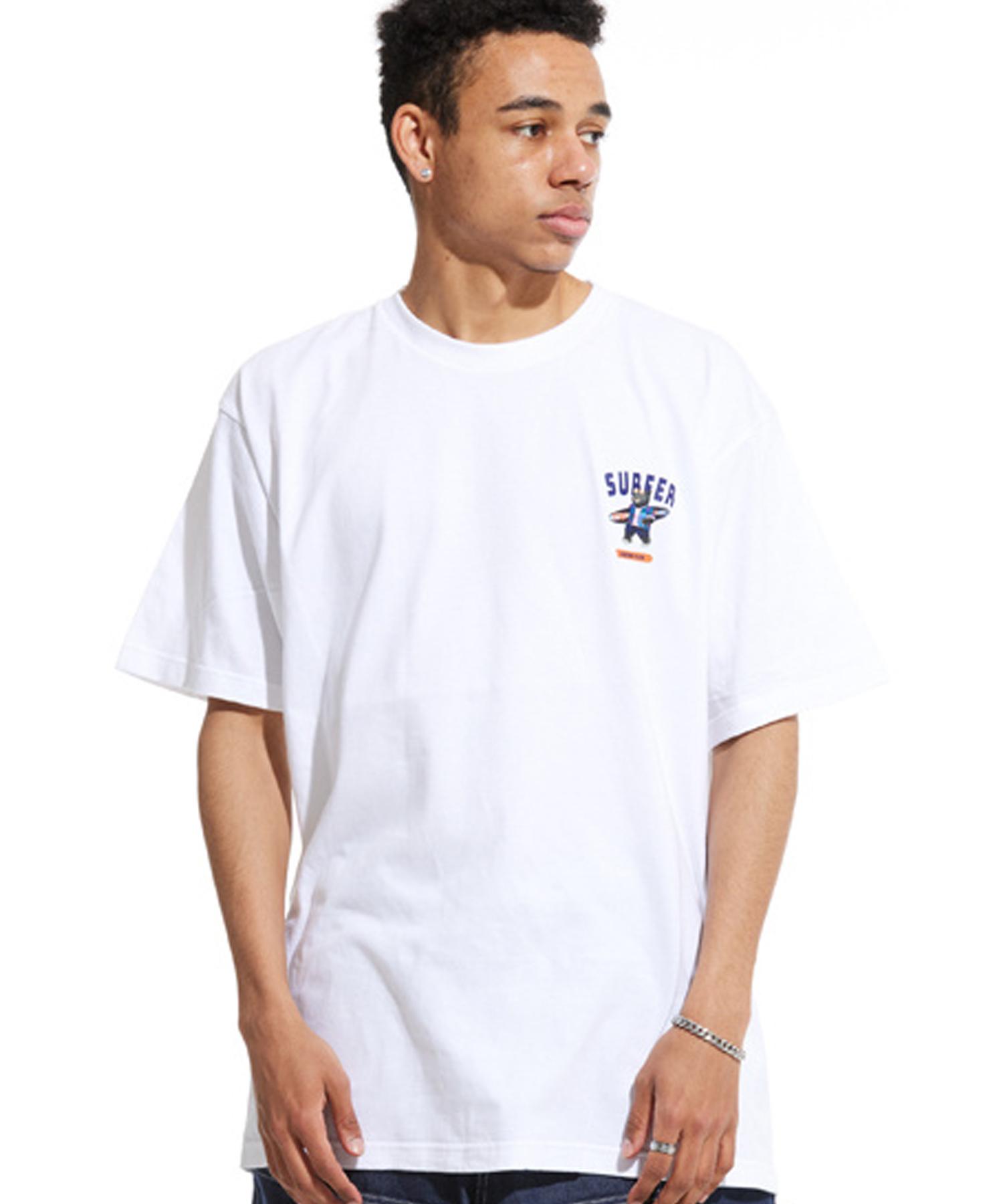Cream Soda Lab Gray Surfer Small Logo Short Sleeve T-Shirt White Blue L